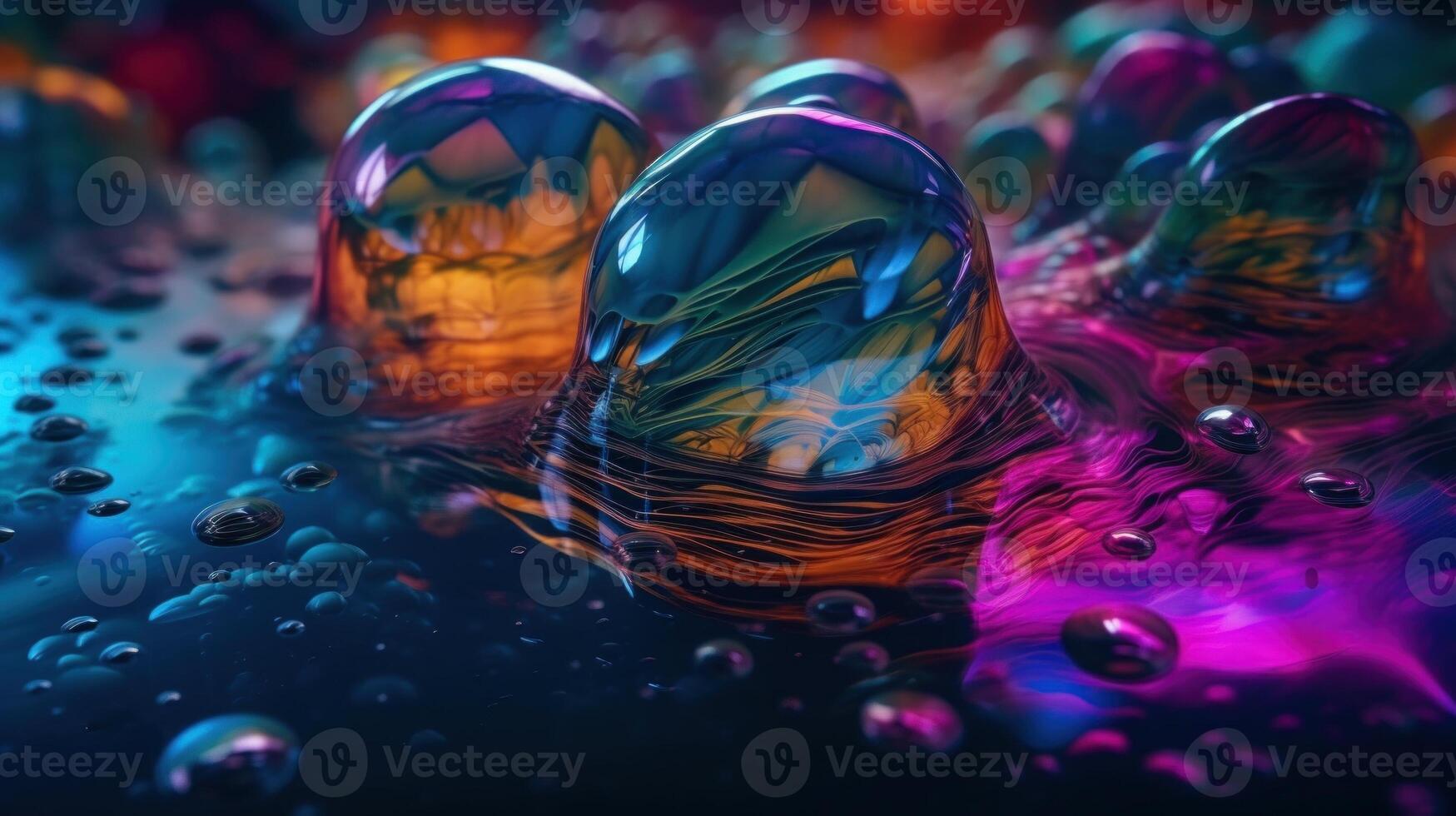 Abstract background, holographic fluid foil, metallic texture. photo