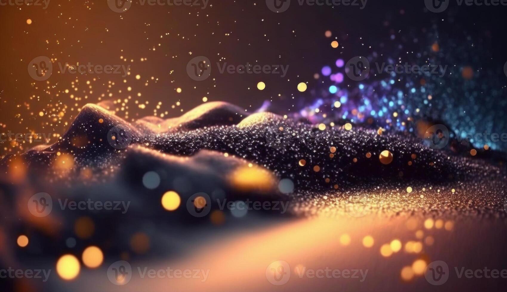 Sparkling Luxury Glitter, Bokeh Sparkles, and Particles. photo