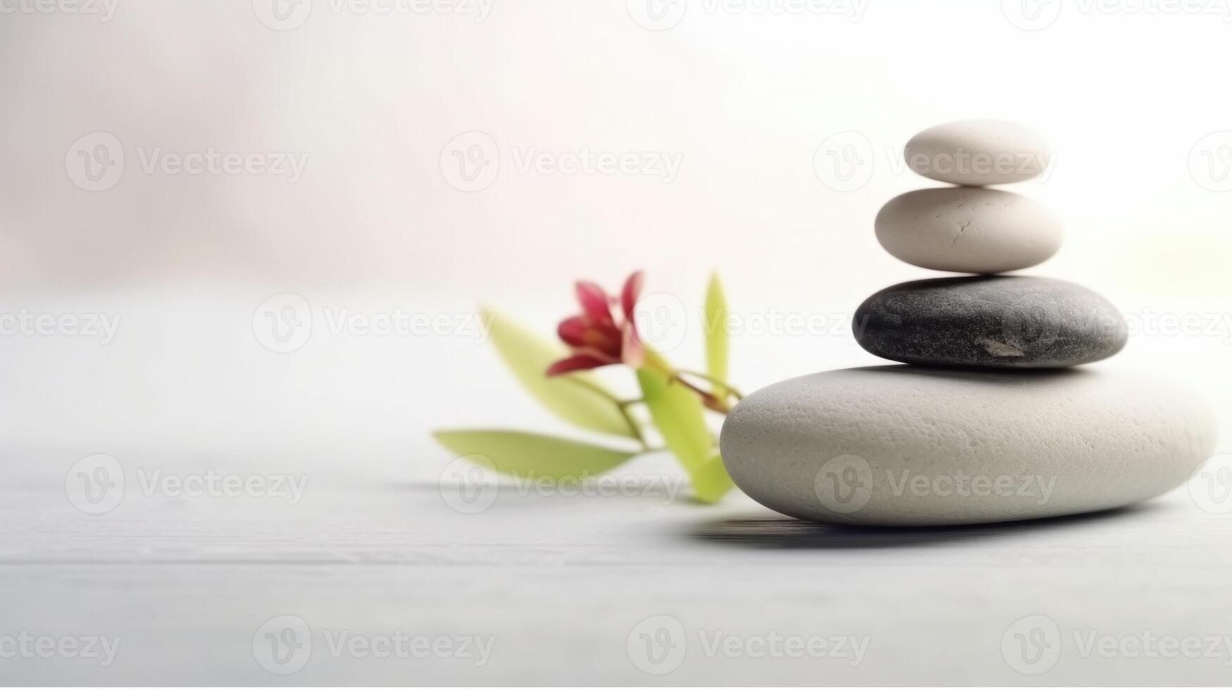 Spa stones on blurred background. photo