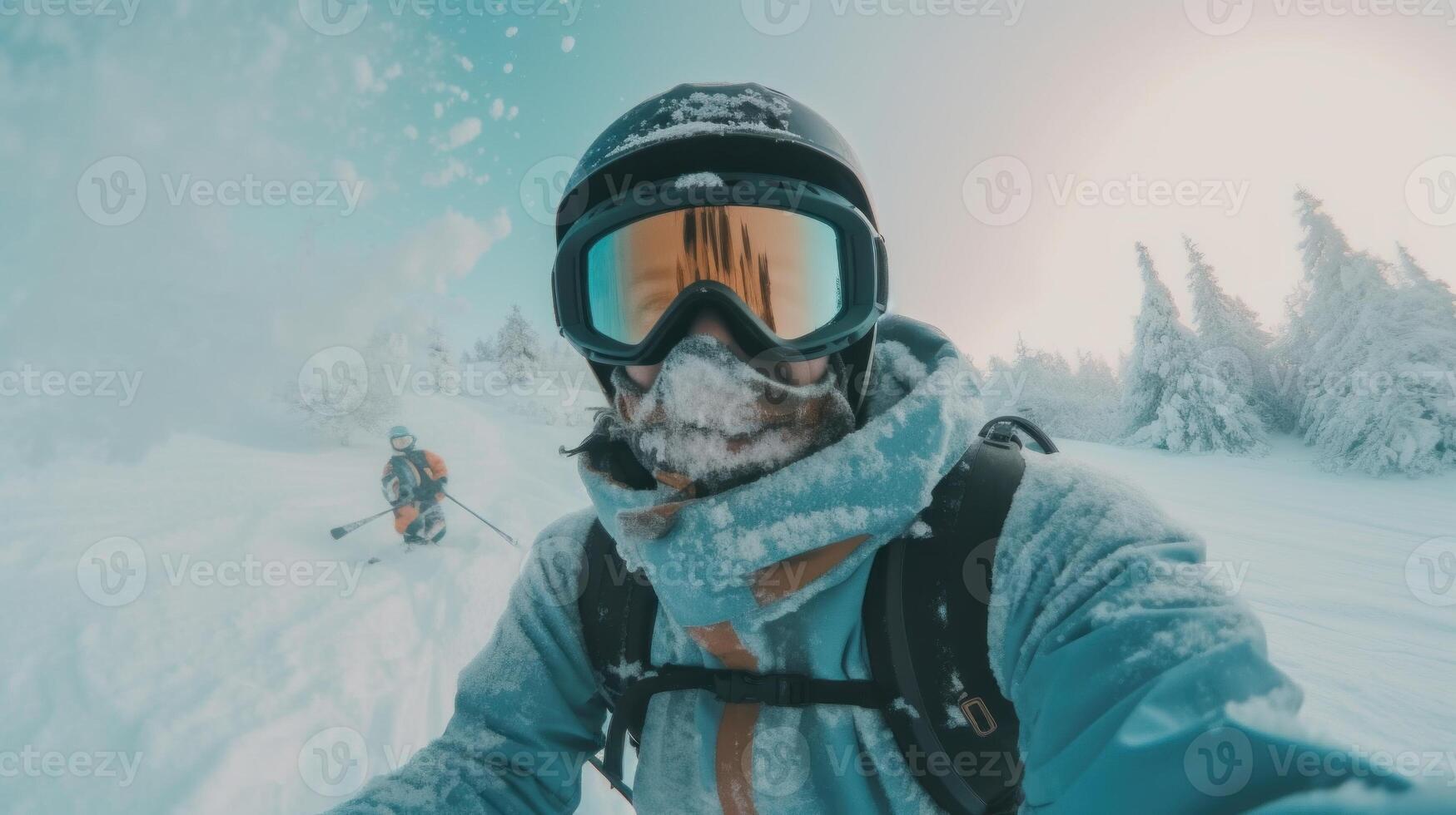 Snowboarder Captures Epic Moment in First-Person View. photo