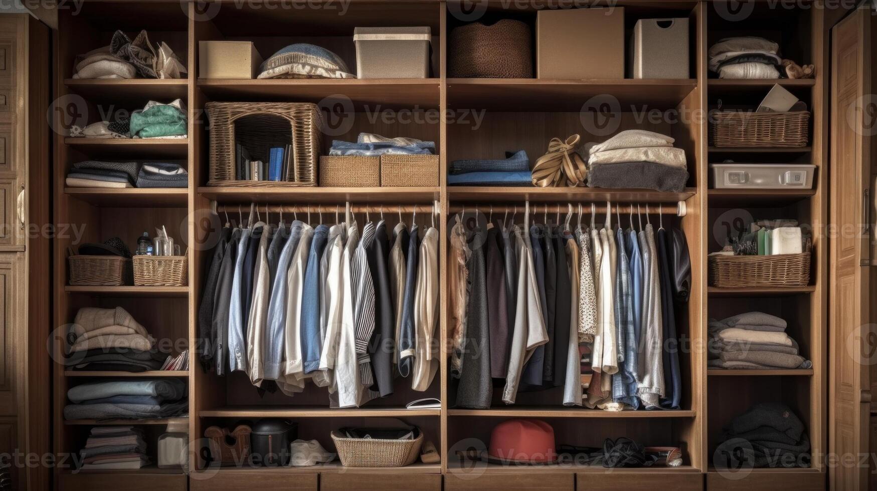 Organized Chaos Inside a Modern Closet. photo