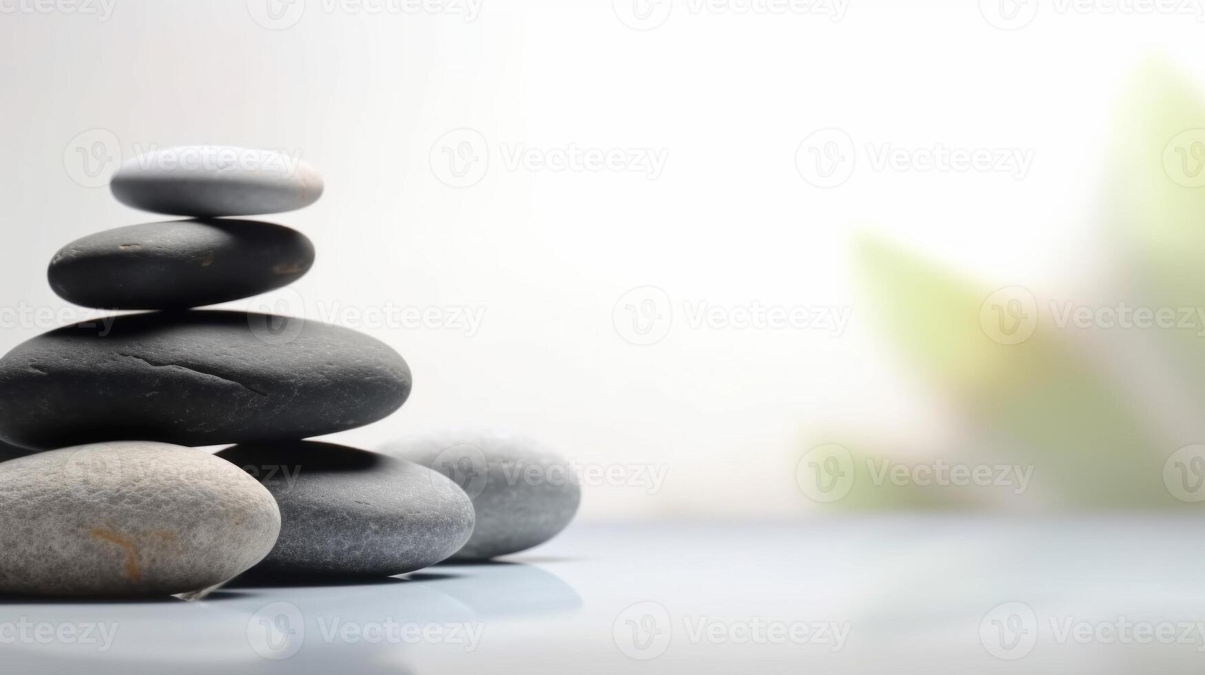 Spa stones on blurred background. photo