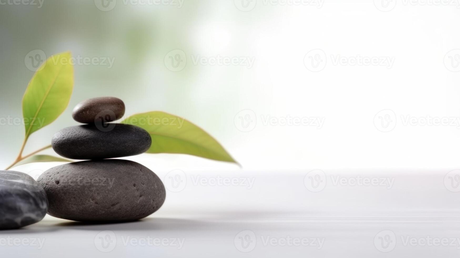 Spa stones on blurred background. photo