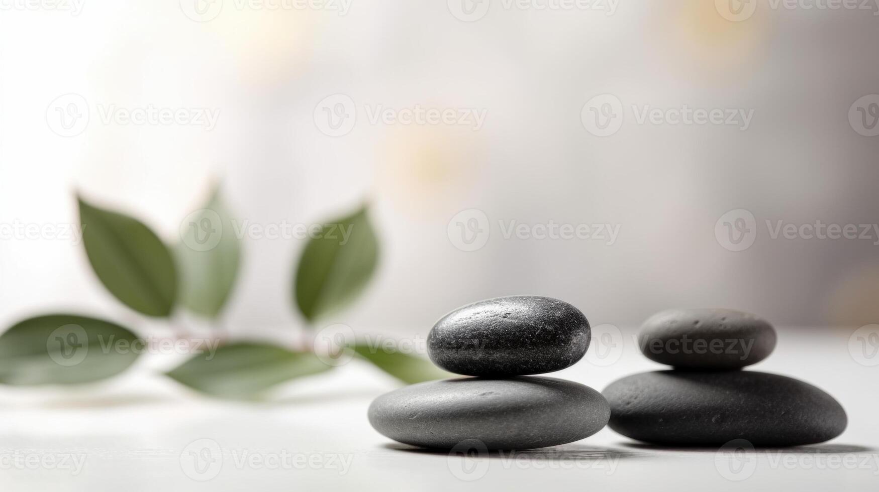 Spa stones on blurred background. photo