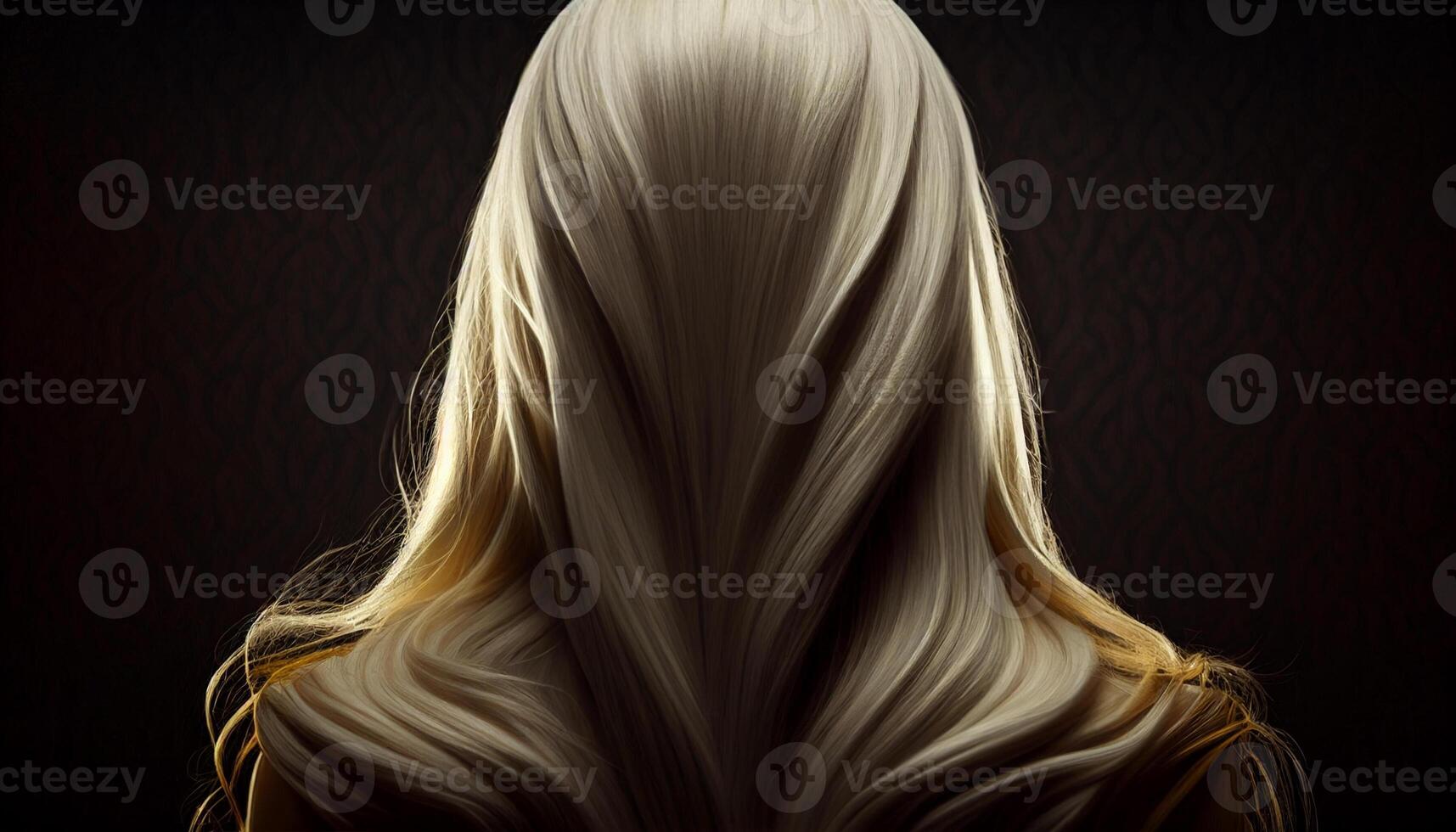hermosa largo cabello. belleza mujer con lujoso Derecho rubia cabello. generativo ai foto