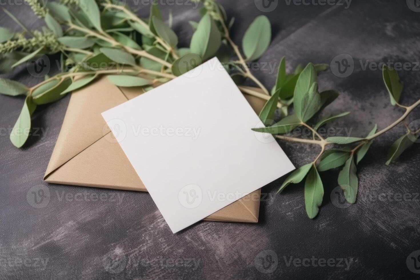 un blanco Boda invitación Bosquejo. generativo ai foto