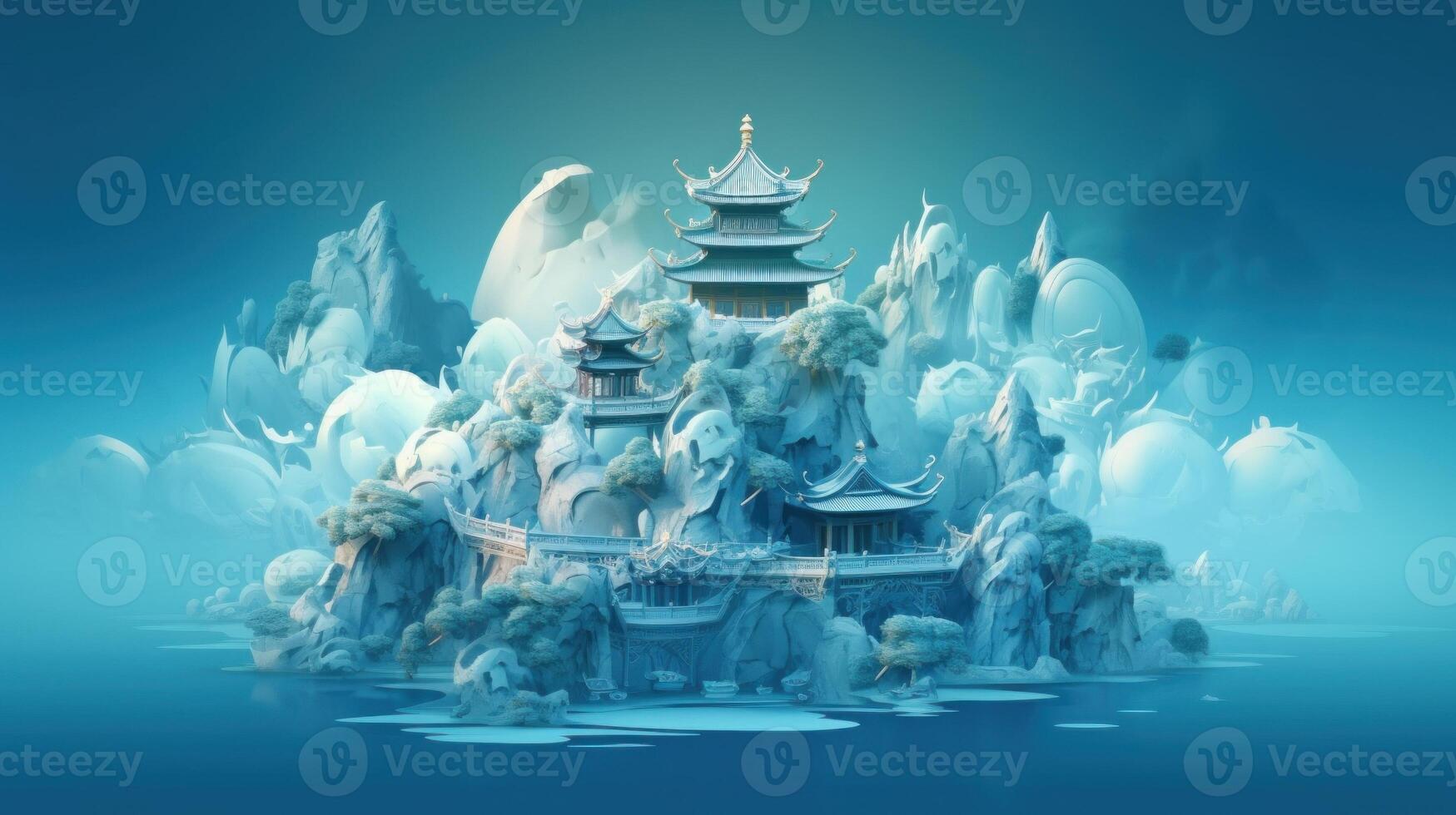 Vivid and Vibrant 3D Chinese Illustration. photo