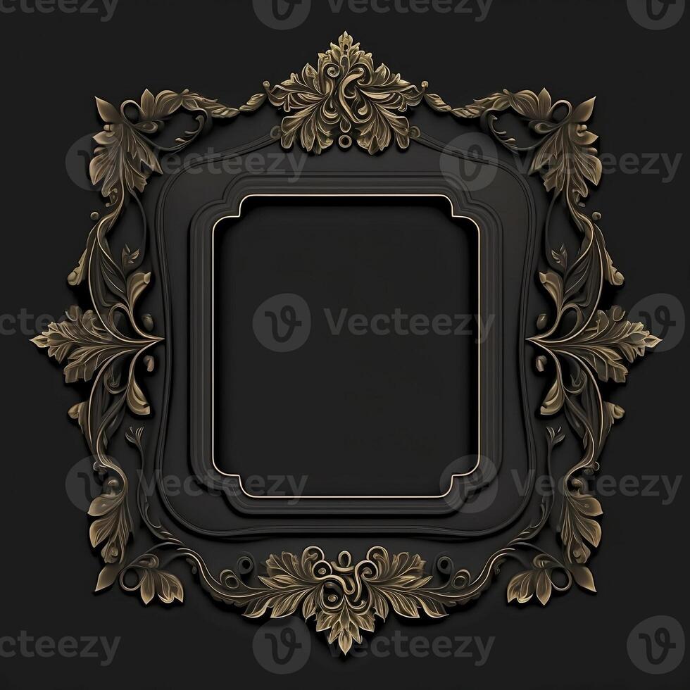 Frame Border Vintage Style to The Present Black Background - photo