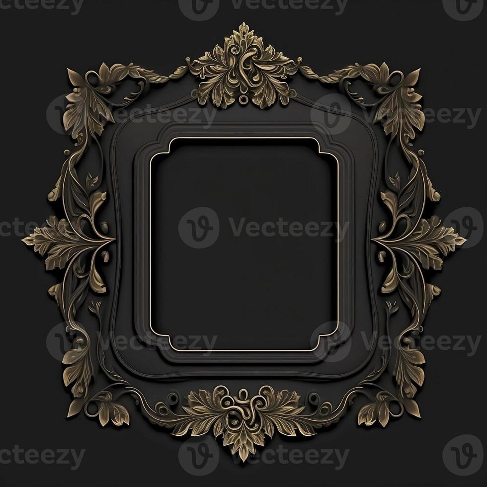 Frame Border Vintage Style to The Present Black Background - photo