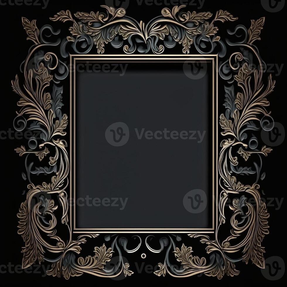 Frame Border Vintage Style to The Present Black Background - photo