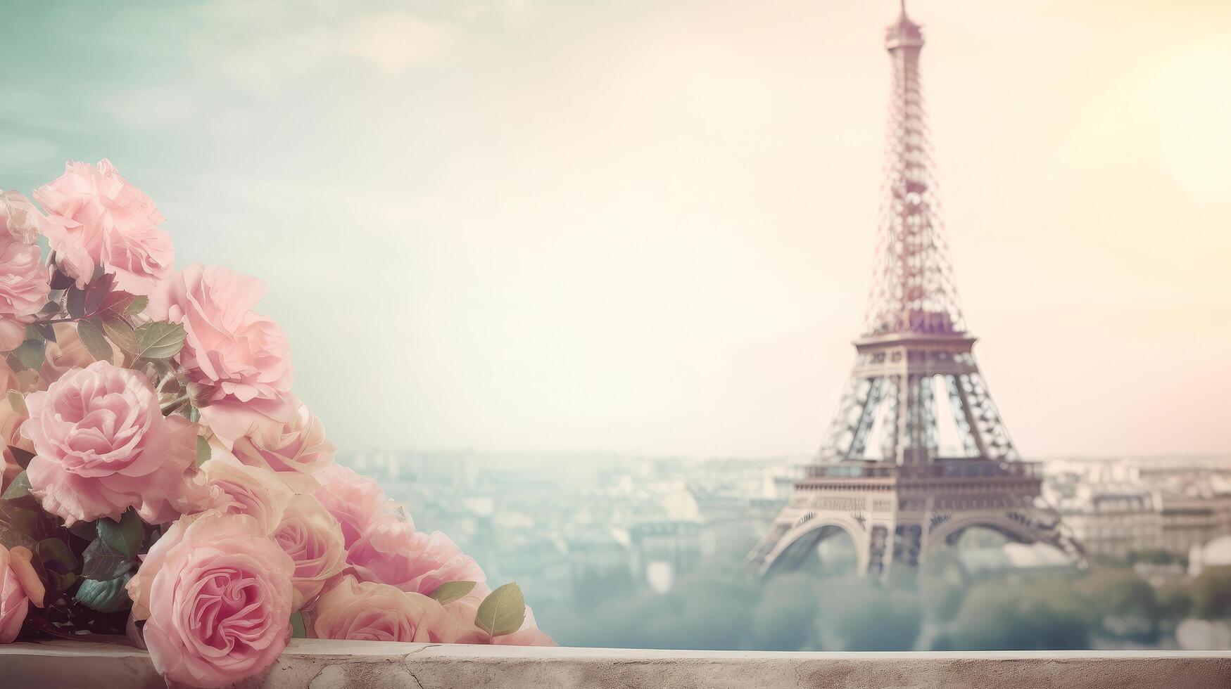 Paris romantic background. Illustration photo