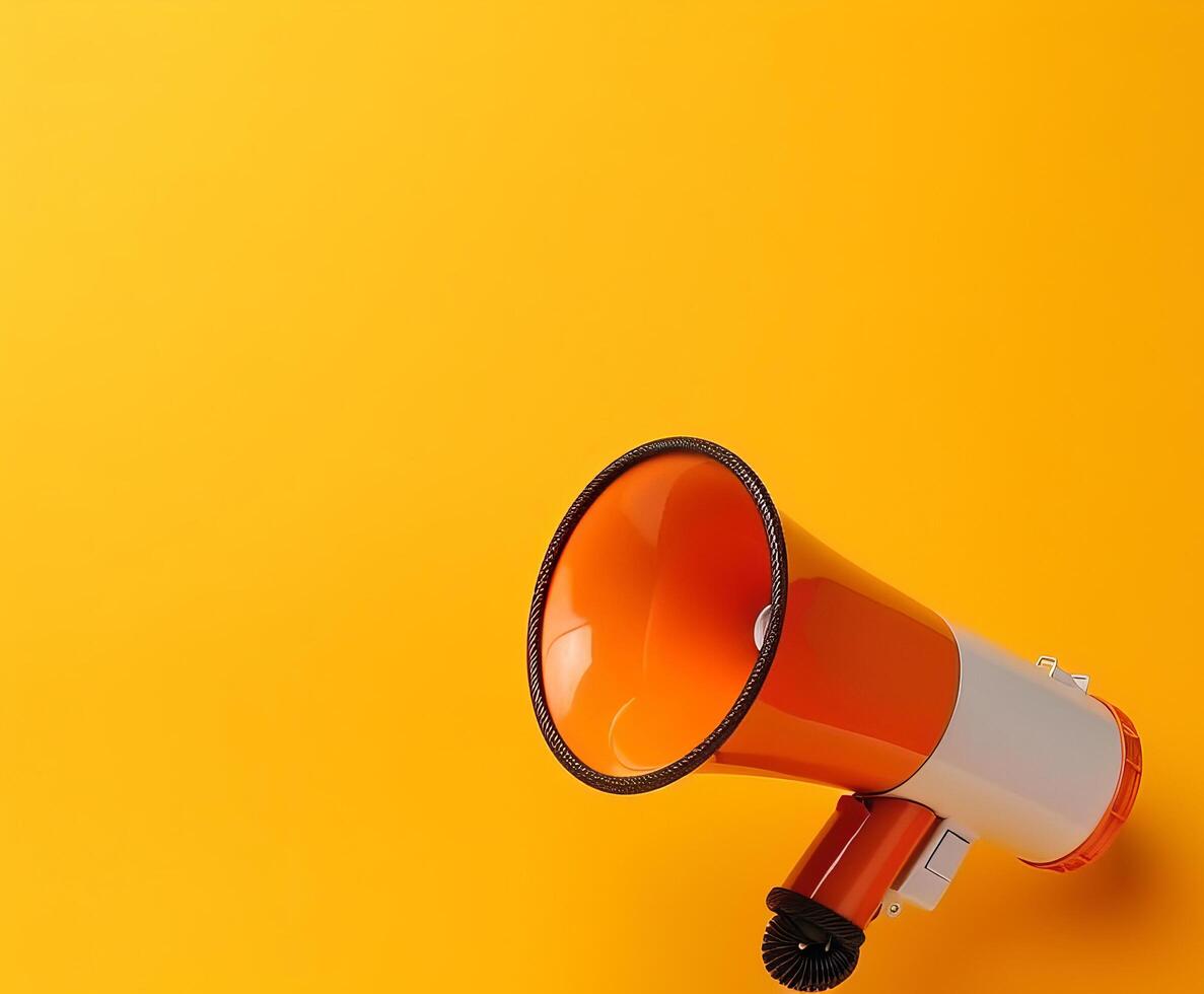 Megaphone on vivid background. Illustration photo