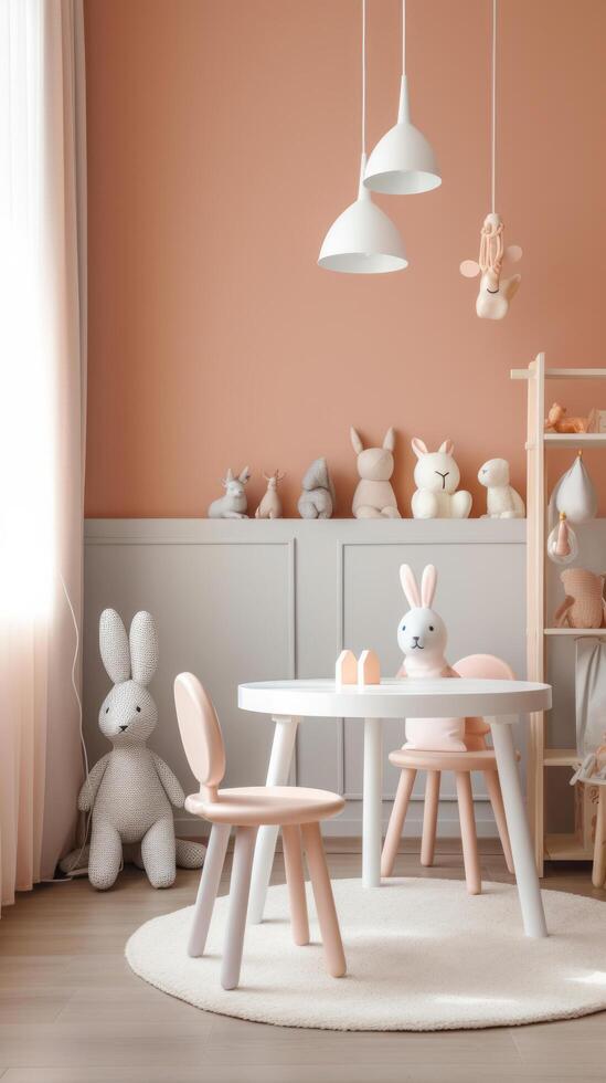 Cute children room. Illustration photo