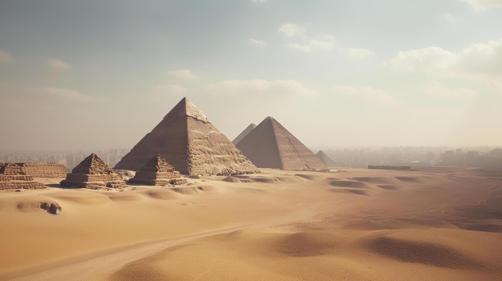 Egyptian pyramids background Illustration photo