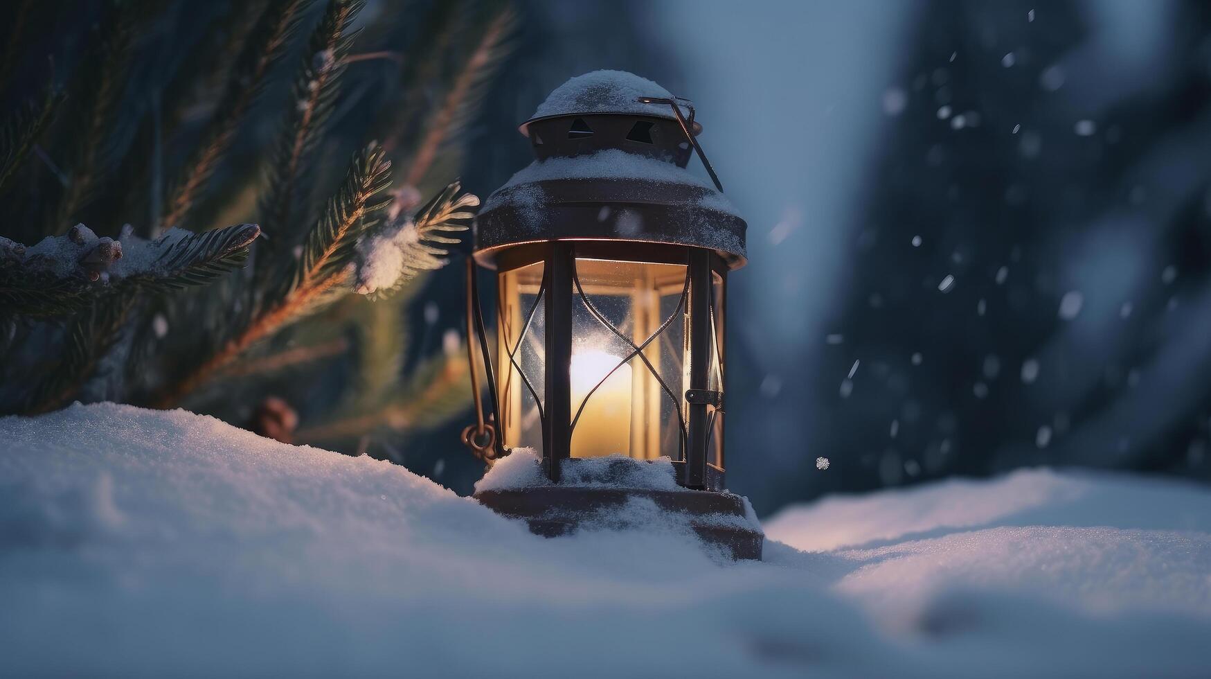 Christmas background with lantern. Illustration AI Generative 22336239 ...