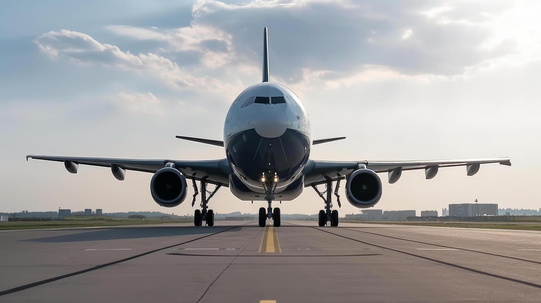 Plane on the runway. Illustration photo
