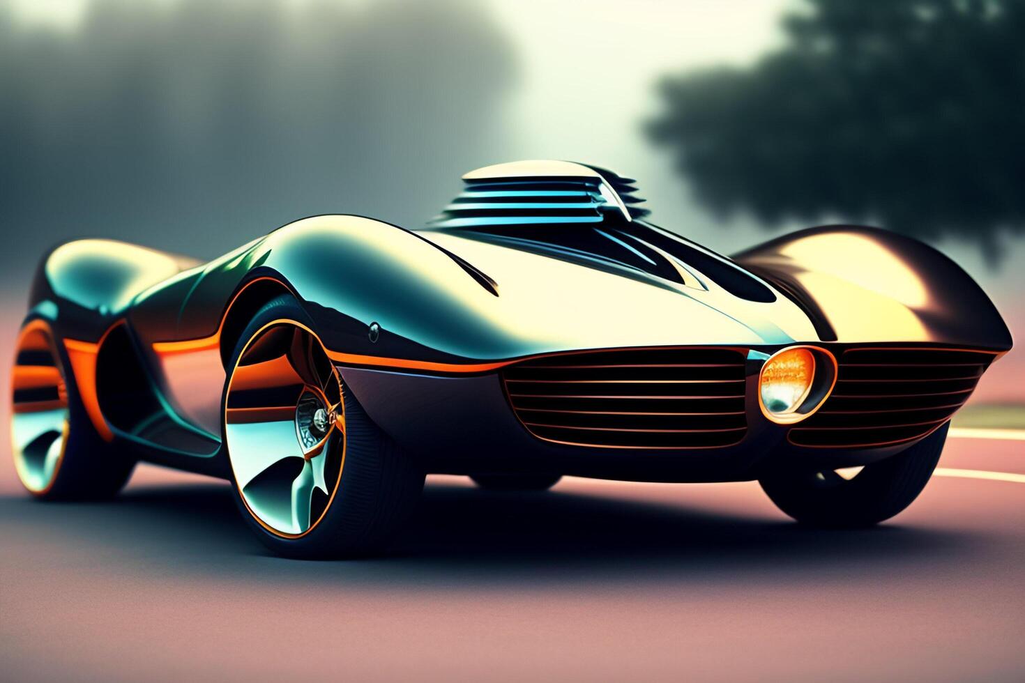 photo black sport car render 3d illustration