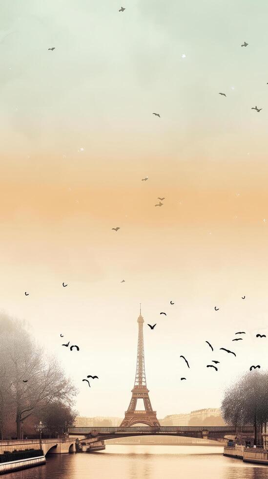 Paris romantic background. Illustration photo