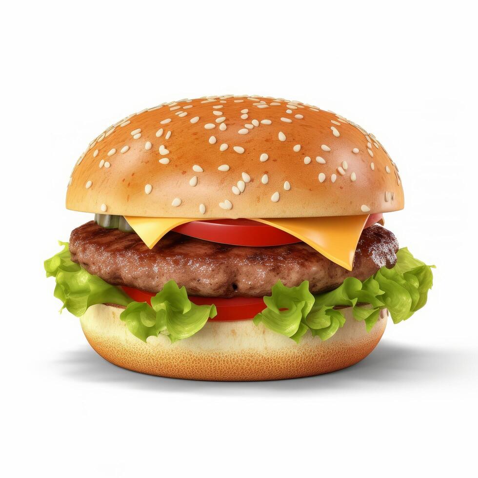 carne de vaca hamburguesa aislado. ilustración ai generativo foto