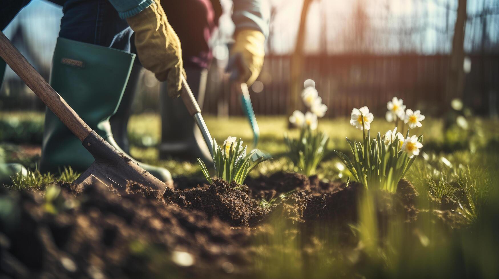 Spring gardening. Illustration photo