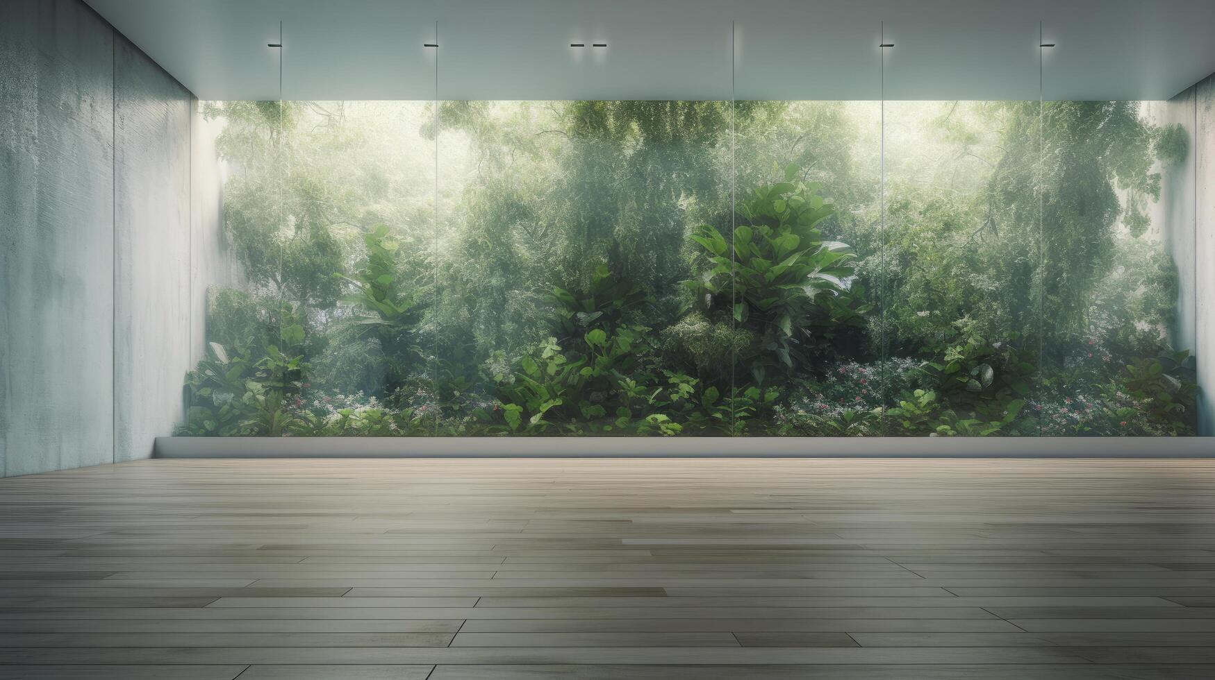 Empty background with wall and tropical leaves. Illustration photo