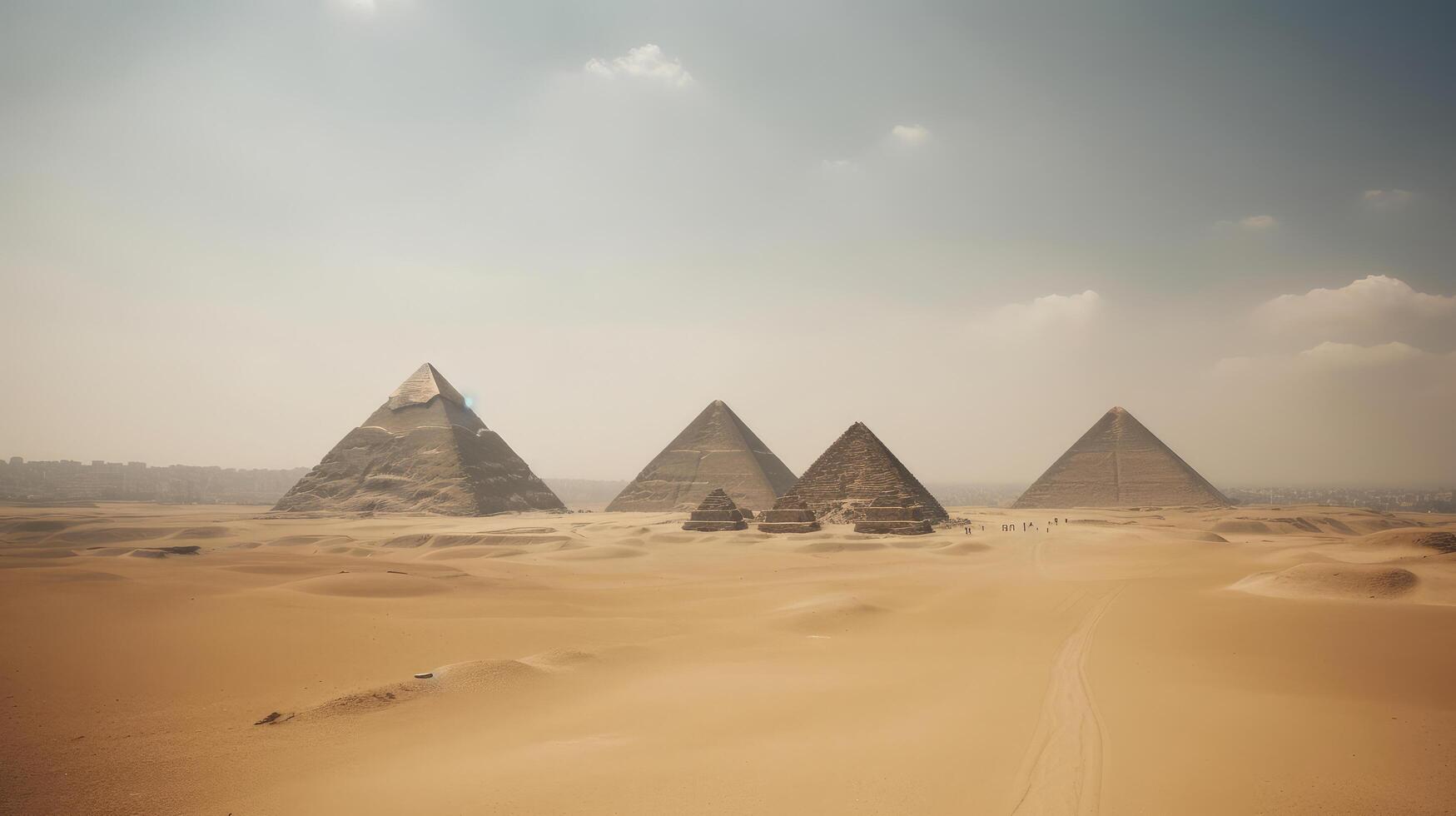 Egyptian pyramids background Illustration photo