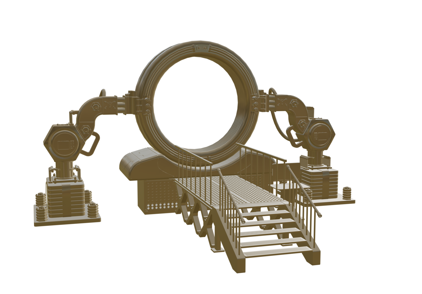 Machine gold color high quality 3d render png