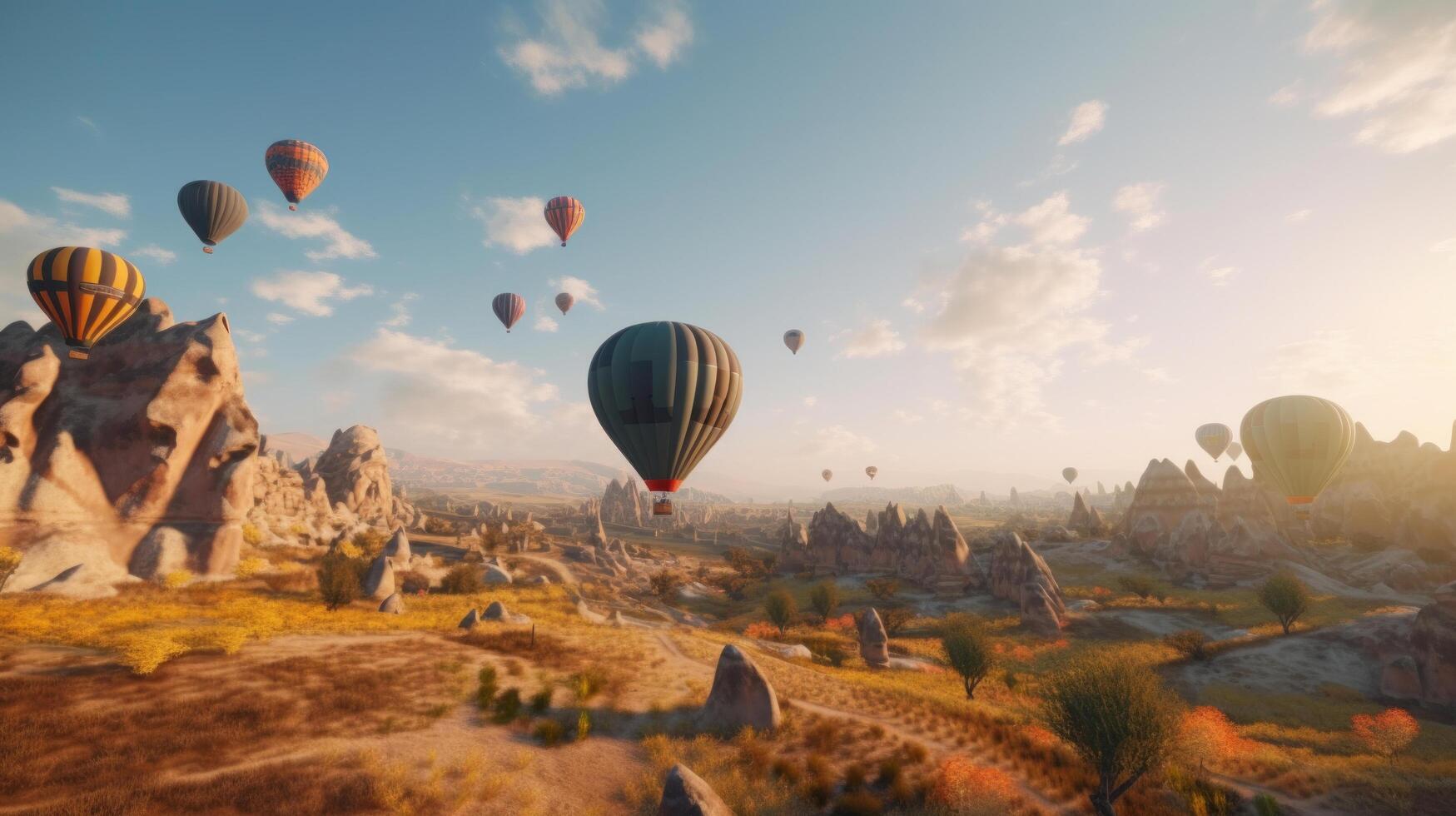 Air balloons background. Illustration photo