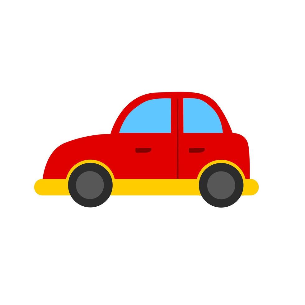 car vector illustration flat style red color for sticker