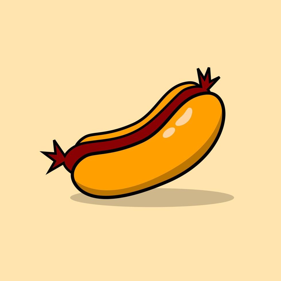 cartoon hot dog vector illustration for sticker