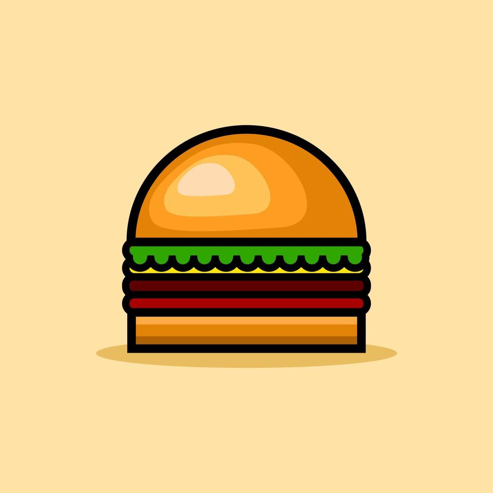 cartoon burger vector illustration for sticker