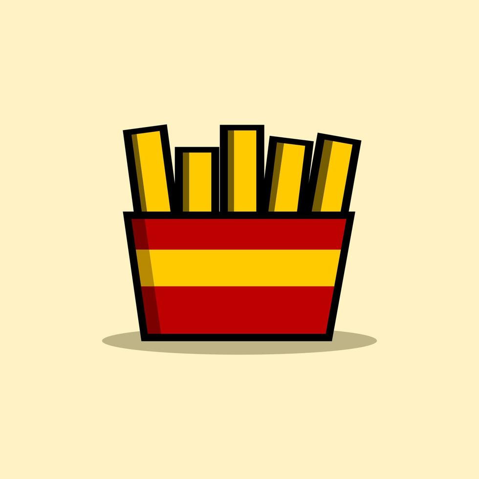 delicioso francés papas fritas ilustración diseño para logo. vector