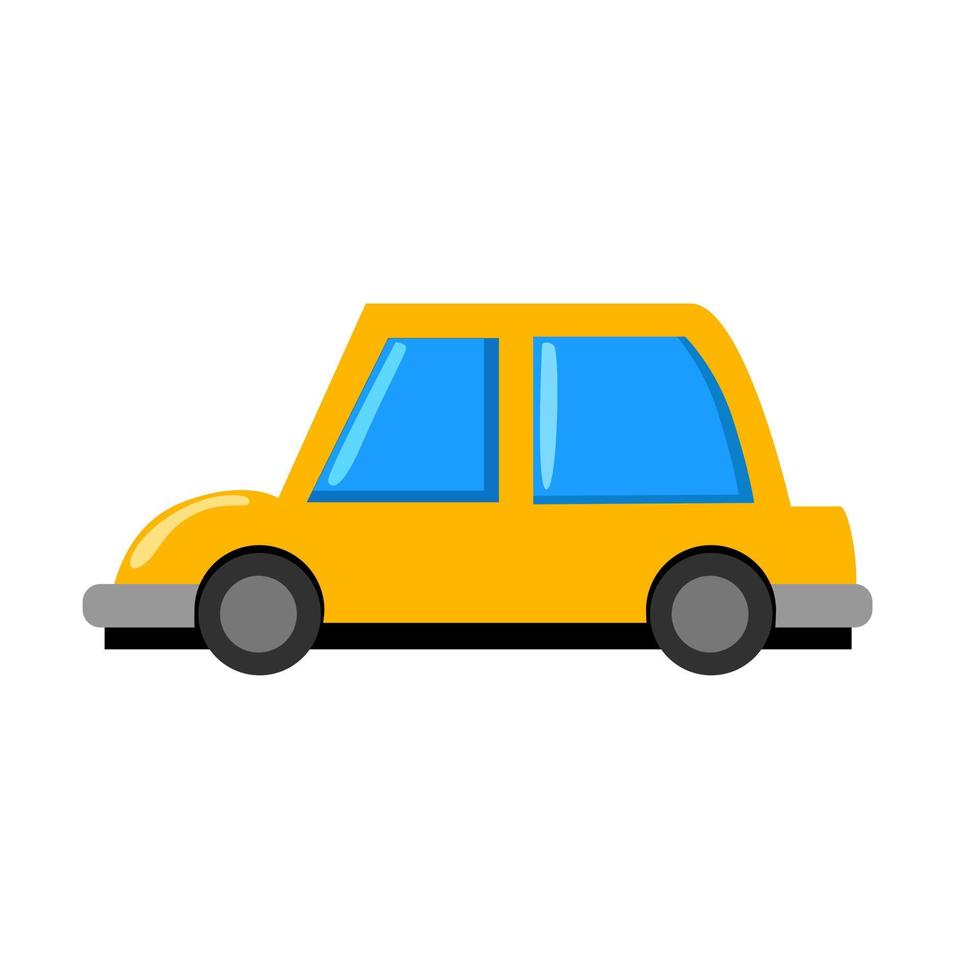 yellow flat style car vector illustration for sticker