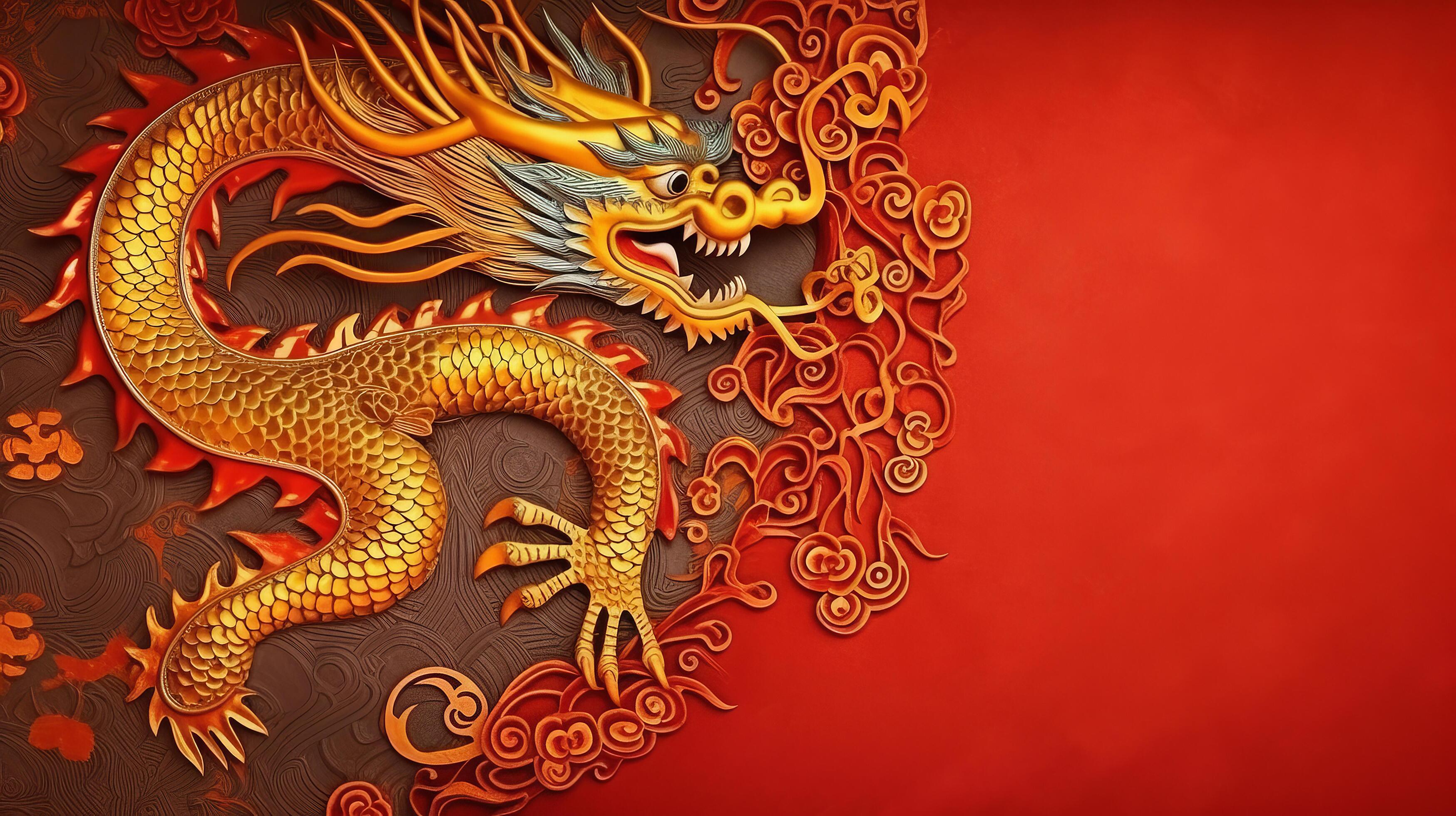 Chinese New Year Background with dragon. Illustration 22336911 Stock