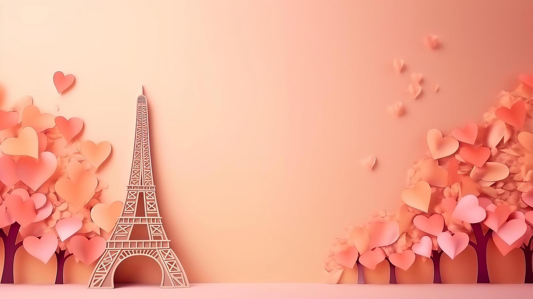 Paris romantic background. Illustration photo