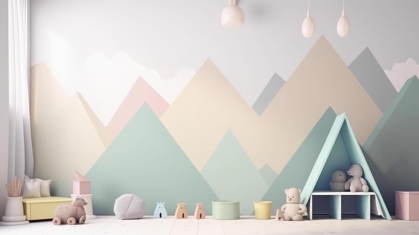 Cute children room. Illustration photo