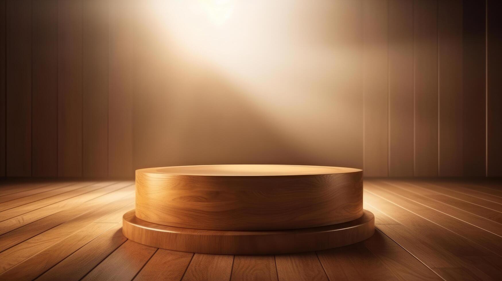Empty wooden podium. Illustration photo