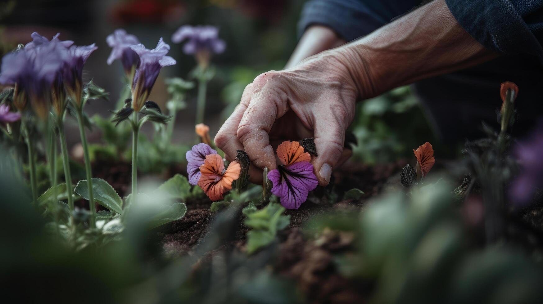 Flower gardening background. Illustration photo