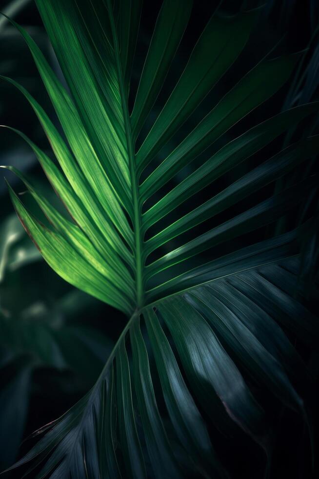 Tropical palm leaves background. Illustration photo