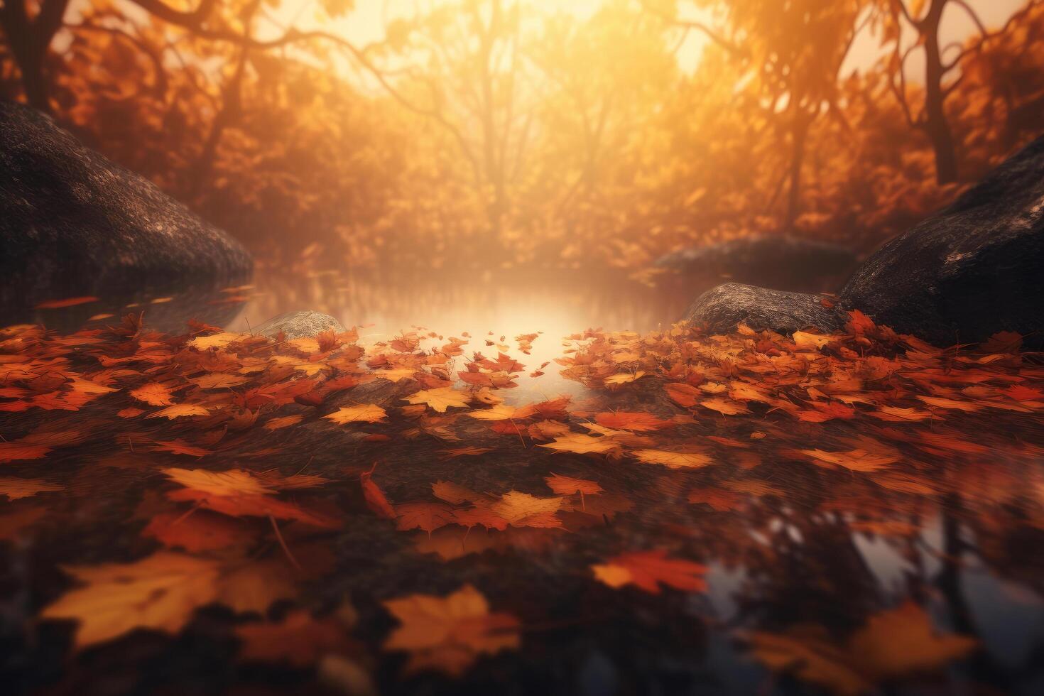 Magic Autumn Fall Background. Illustration photo