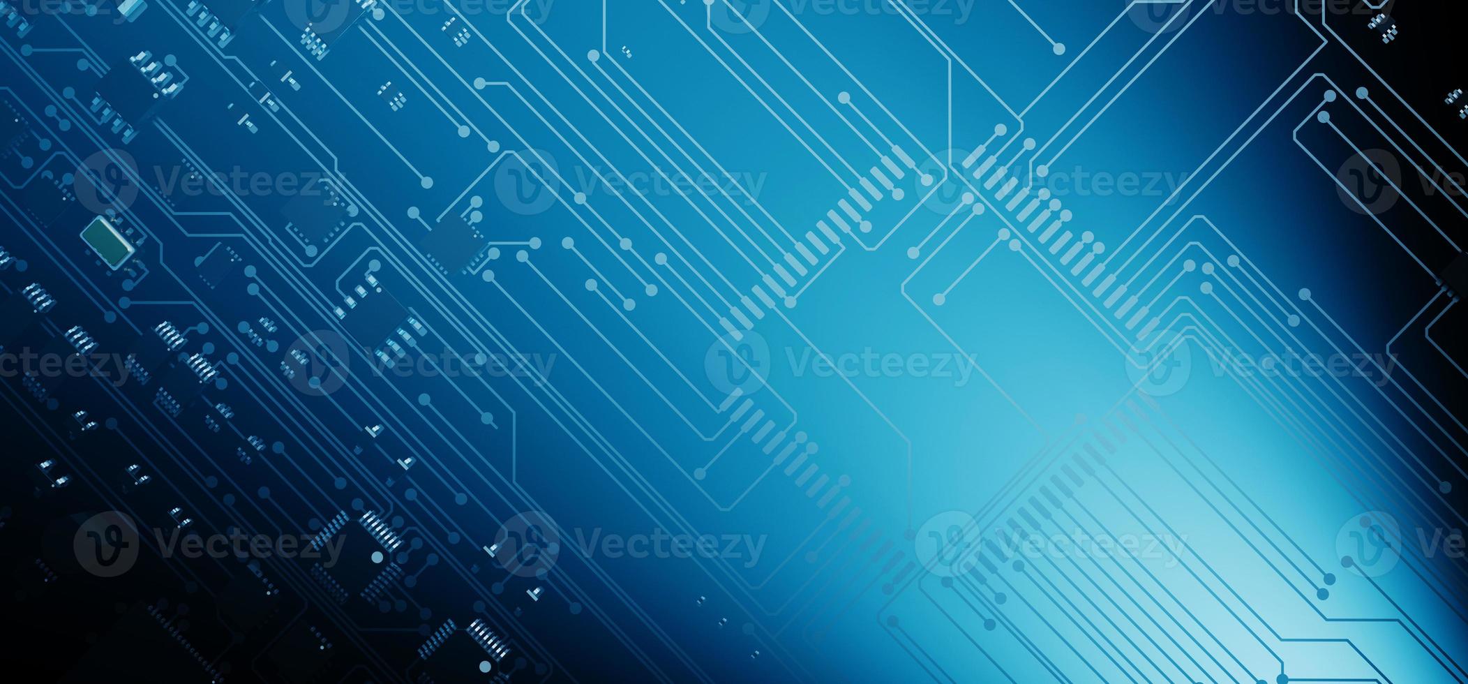 the variety of different types of chips and electronic components on the printed circuit board photo