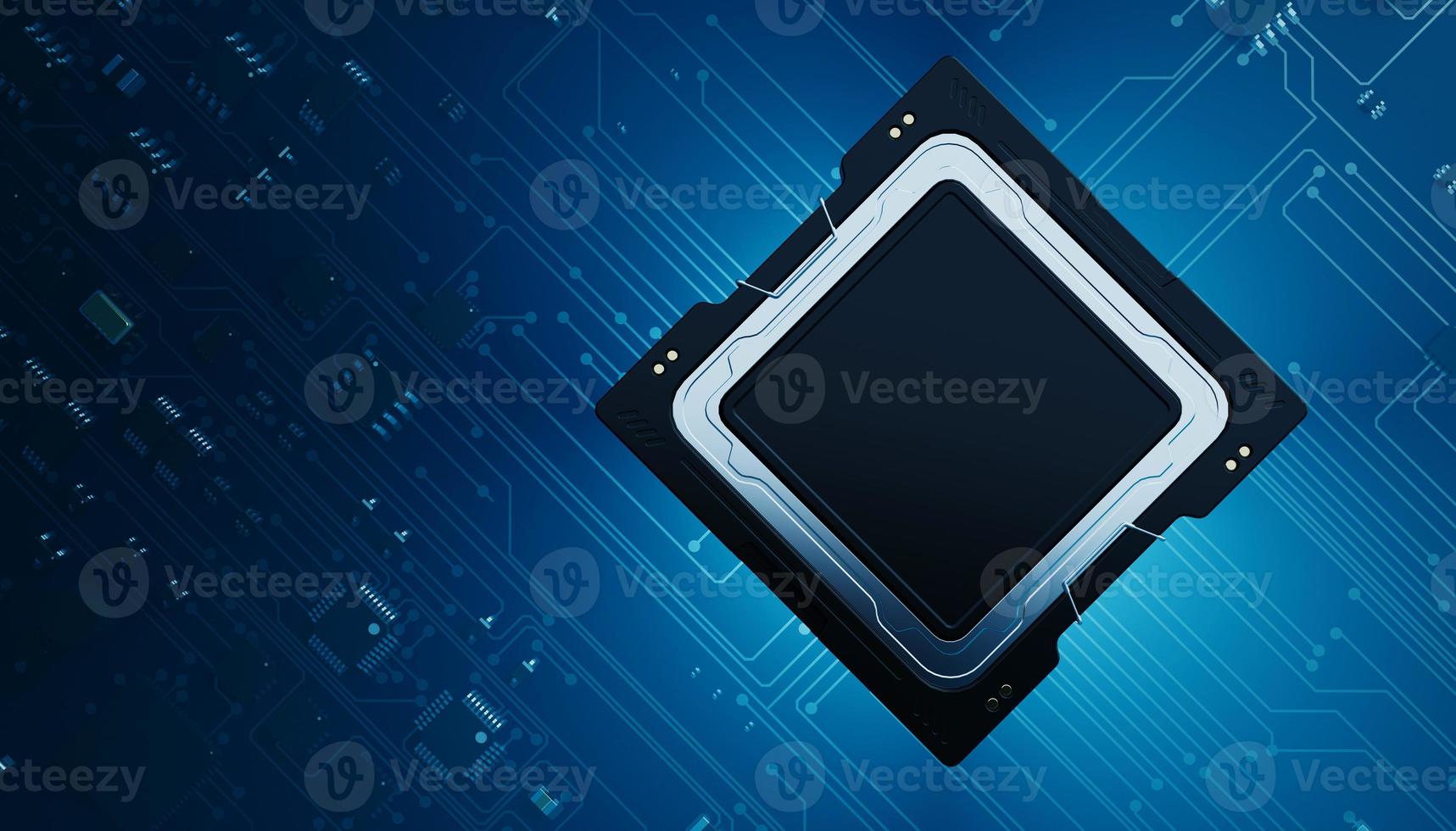 the variety of different types of chips and electronic components on the printed circuit board photo