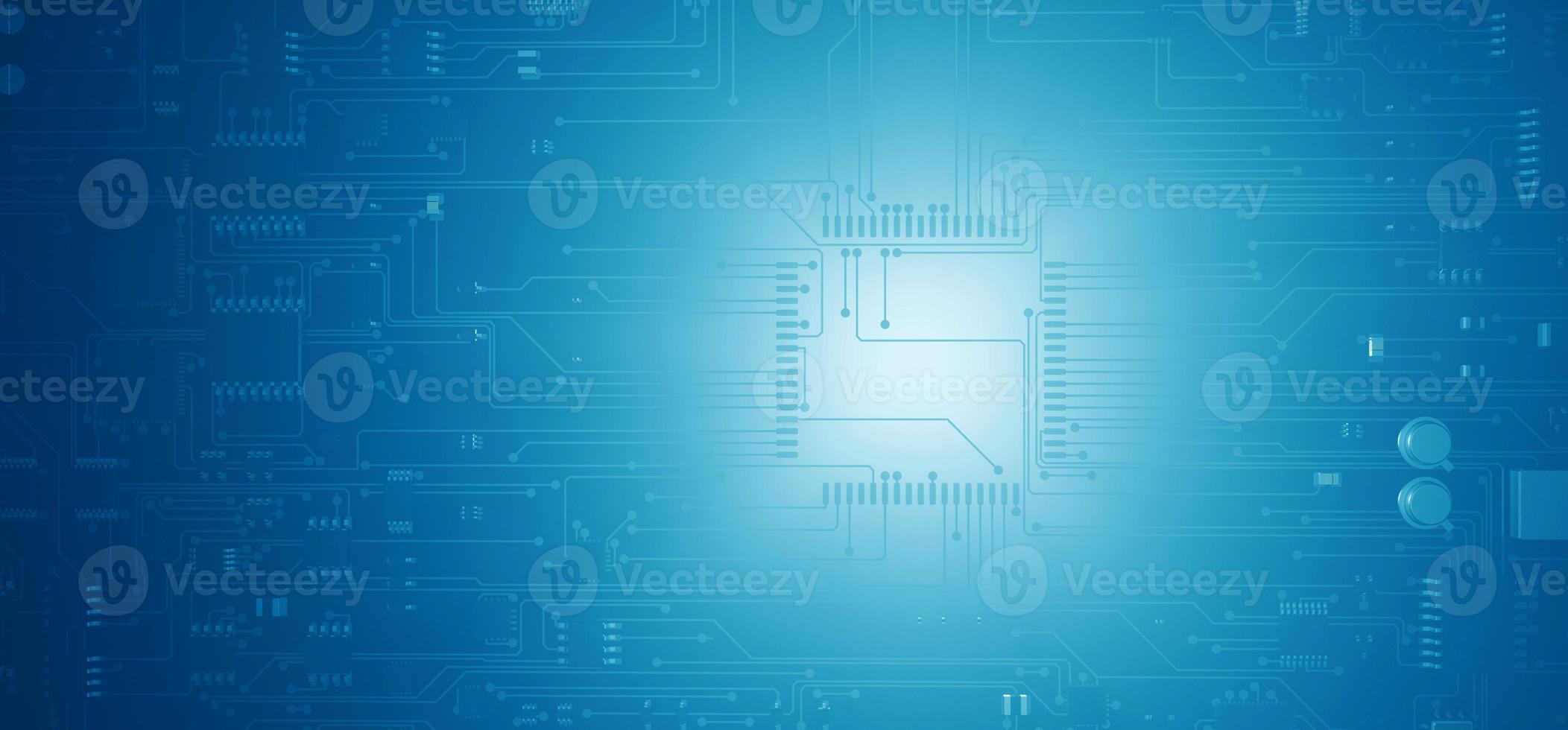 the variety of different types of chips and electronic components on the printed circuit board photo