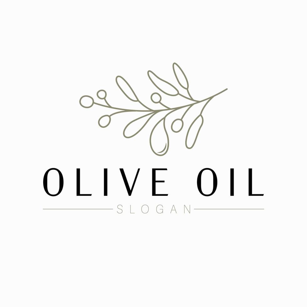 Olive oil logo design. Olive branch with drop vector logo template. Natural and organic logo template.