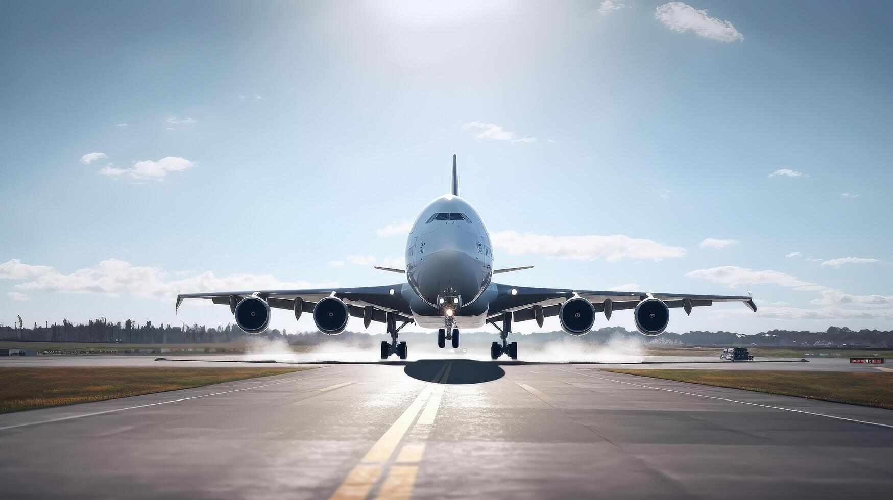 Plane on the runway. Illustration photo