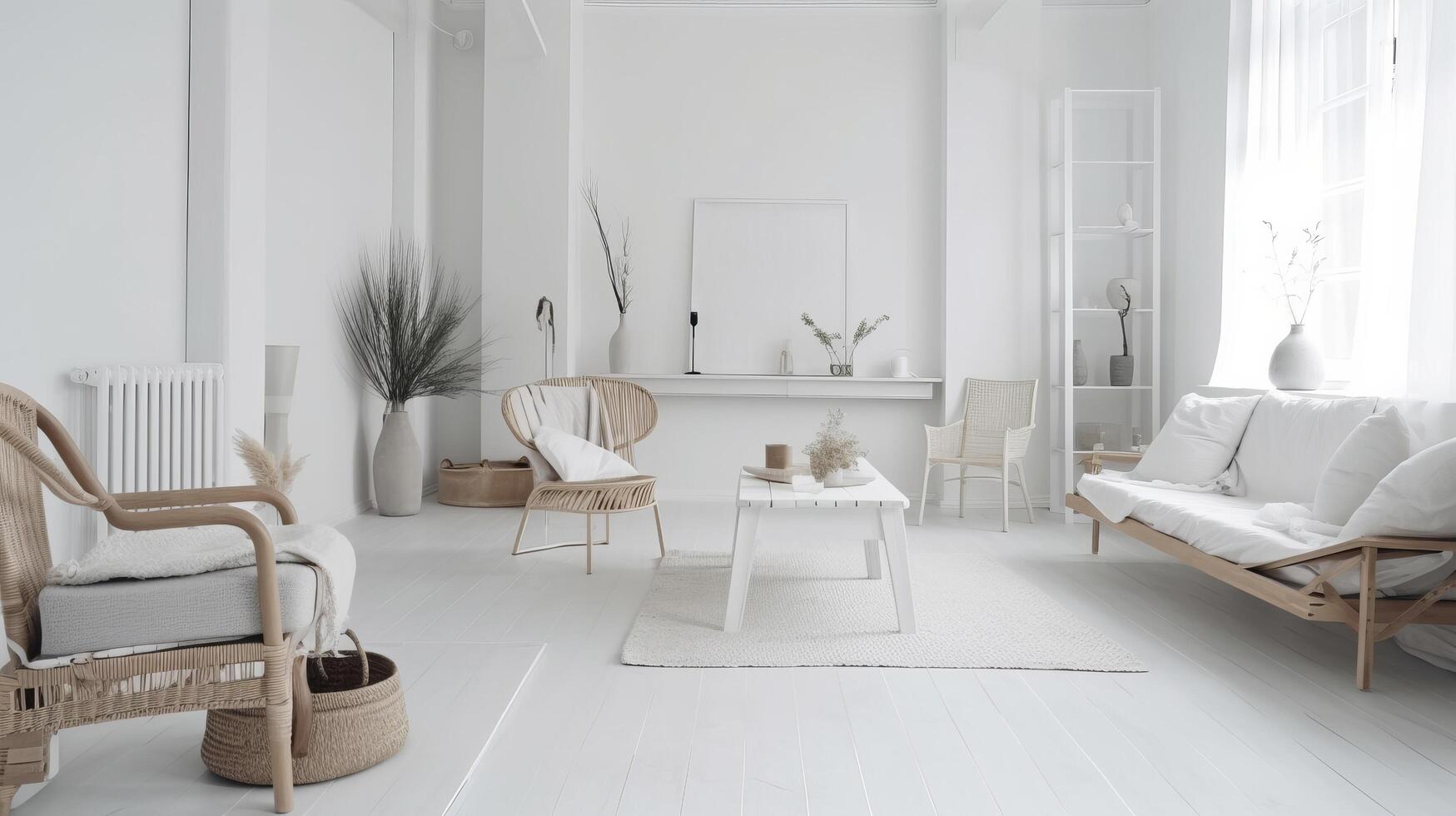 Scandinavian style room. Illustration photo