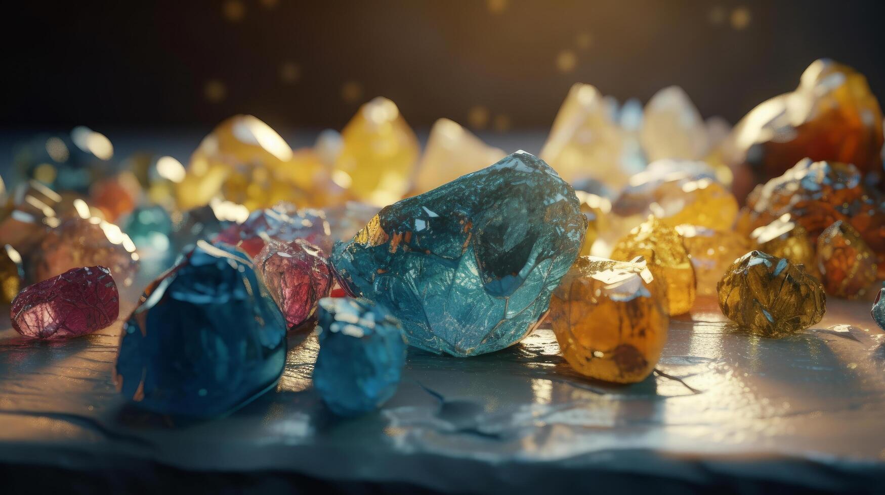 Crystals and minerals. Illustration photo