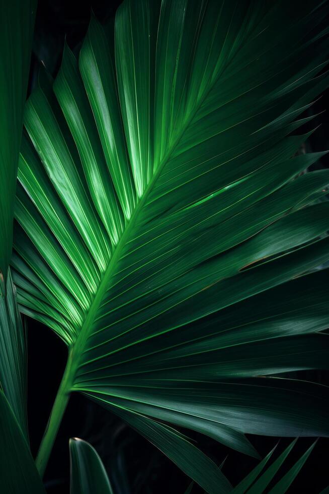 Tropical palm leaves background. Illustration photo