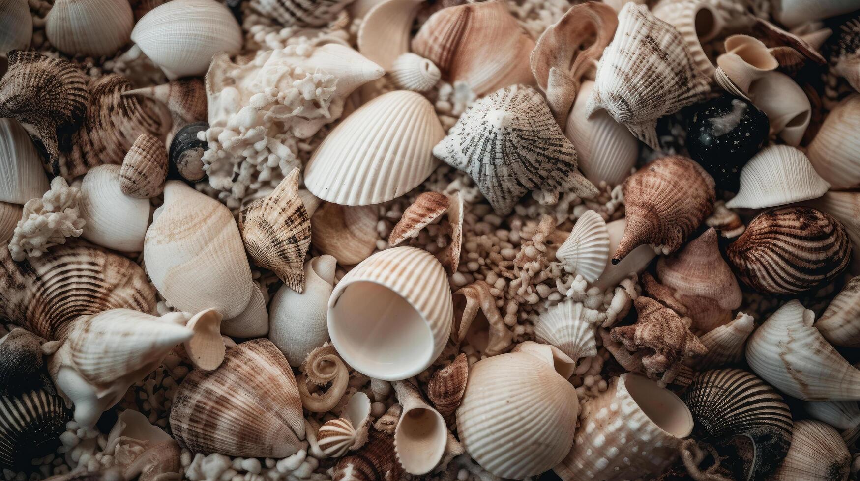 Natural shells background. Illustration photo