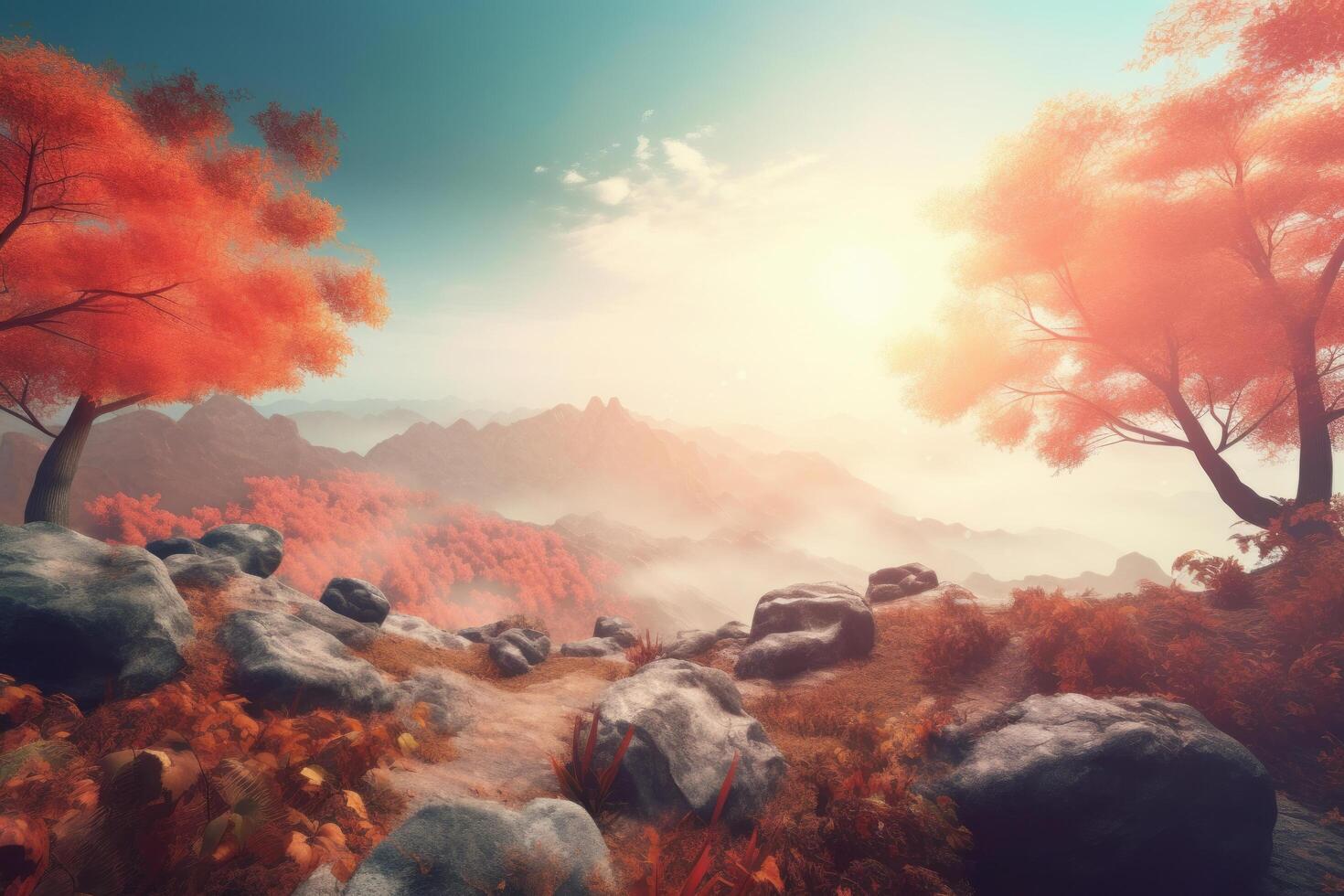 Magic Autumn Fall Background. Illustration photo